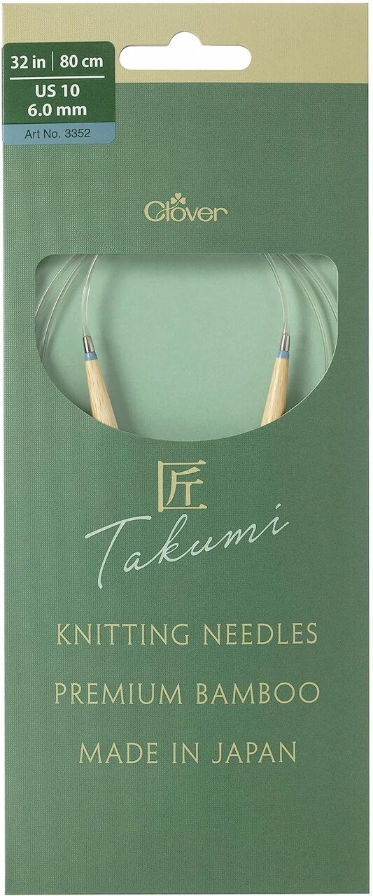 Clover Takumi Pro Bamboo Circular Knitting Needles 16"- US 0-15